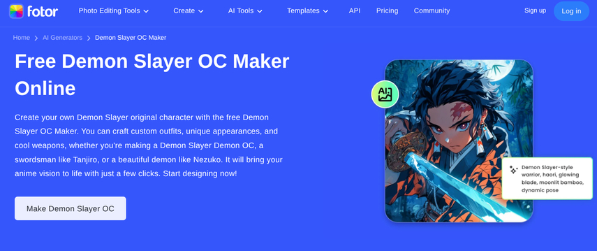 fotor free demon slayer oc maker online
