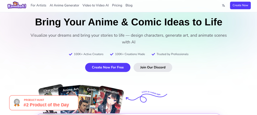 bring your anime & comic ideas to life with komiko