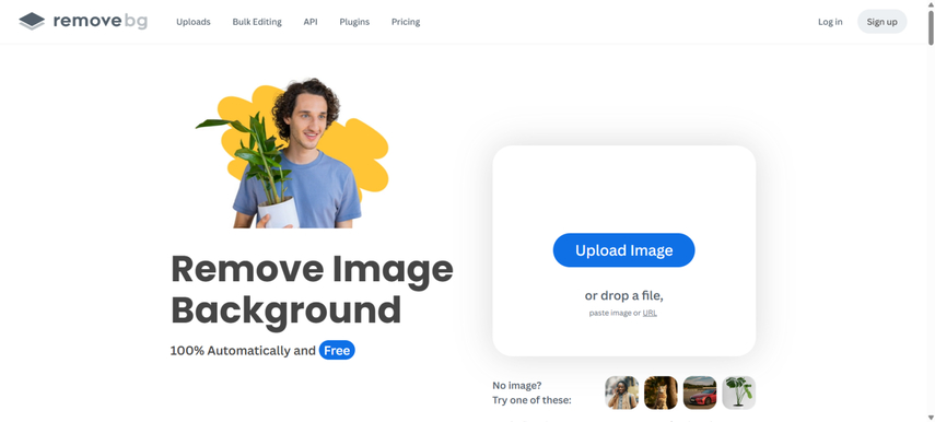 remove.bg homepage screenshot