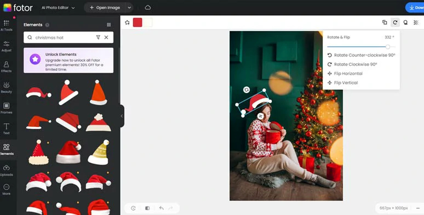 how can i add a santa hat to a photo