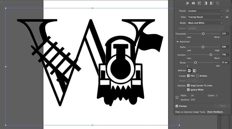 usando o illustrator para remover o fundo do texto