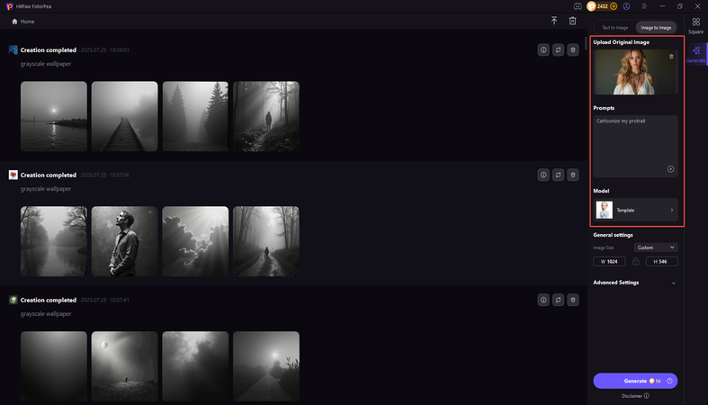 Image to Image section