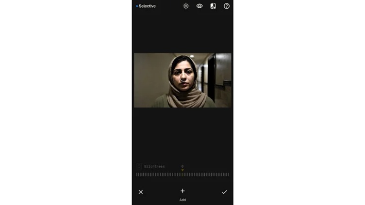 increasing face brightness with control points.