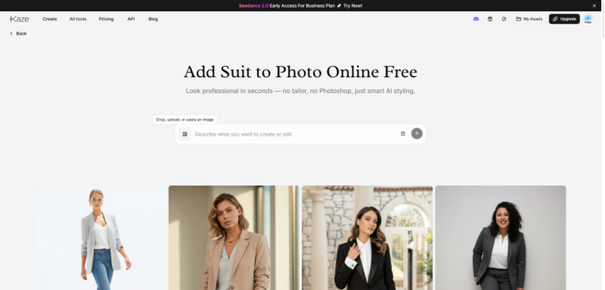 kaze ai add suit to professional headshot photo
