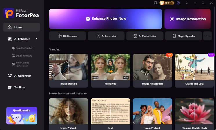 HitPaw를 열고 AI 생성기 클릭