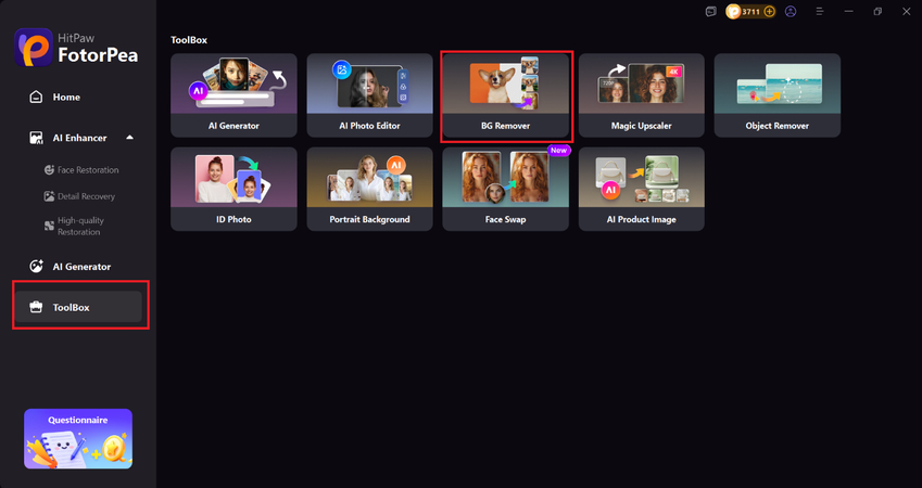 open HitPaw and select enhance photos now
