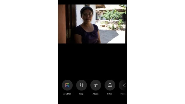 opening a photo in Google Photos.