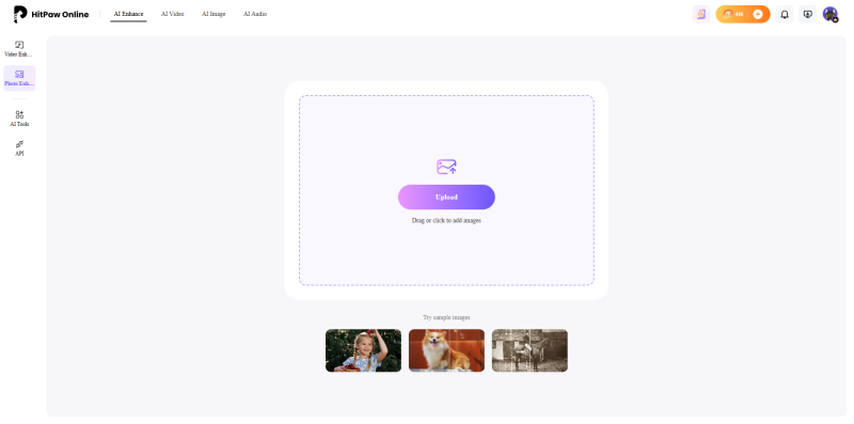 open hitpaw ai photo enhancer