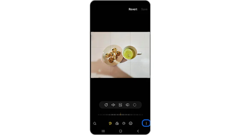 opening more editing settings in samsung gallery