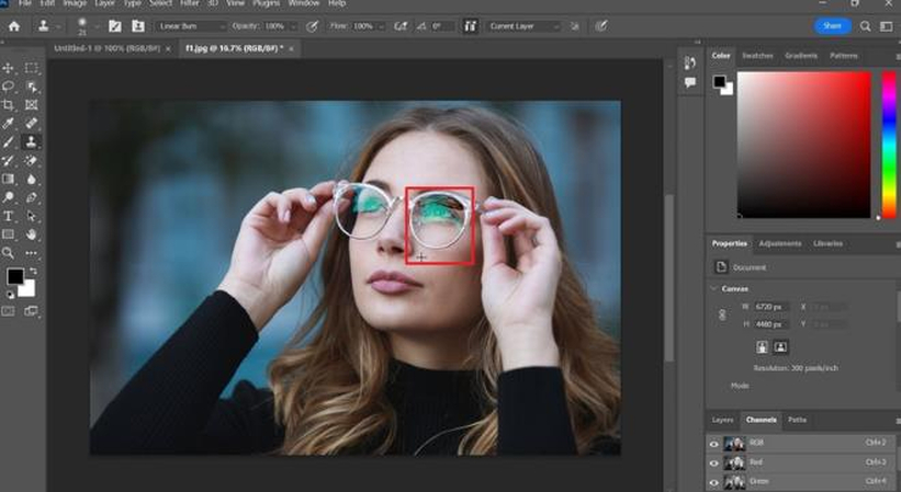 steps to reduce glasses glare photoshop with clone stamp