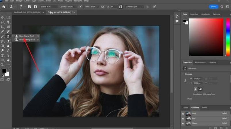 photo reflection removal with photoshop