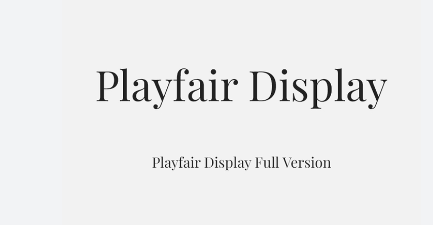 Playfair Display serif lettering specimen.