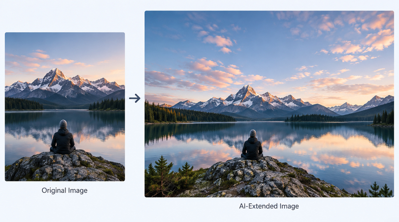 Portraits Photography AI Outpainting