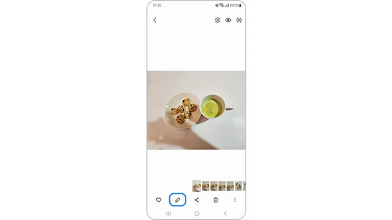 selecting an affected photo and tapping the edit icon