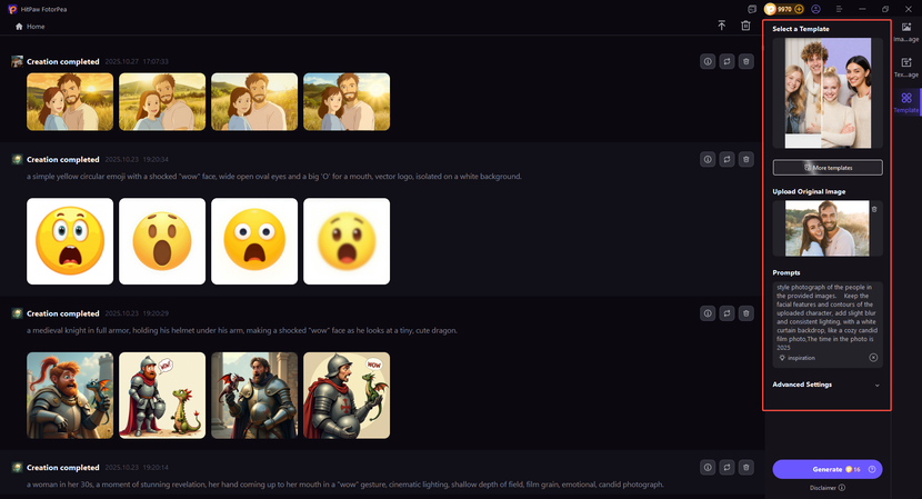 selecionar o estilo de ia