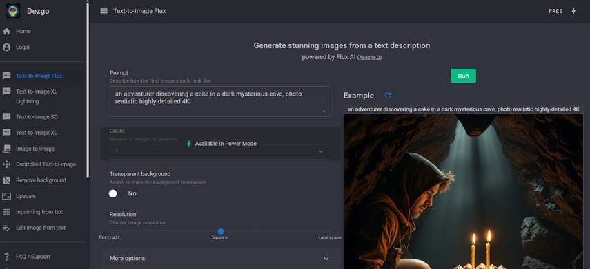 dezgo ai text to image generator
