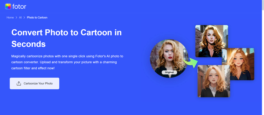 Toongineer Cartoonizer with Fotor AI Cartoonizer