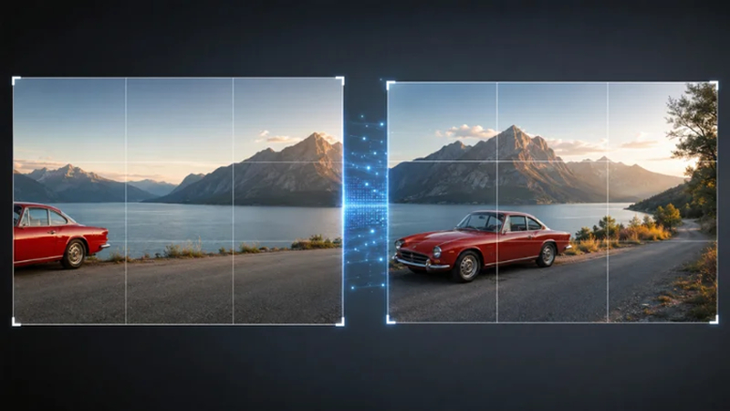 ai reframe corrects an awkward crop