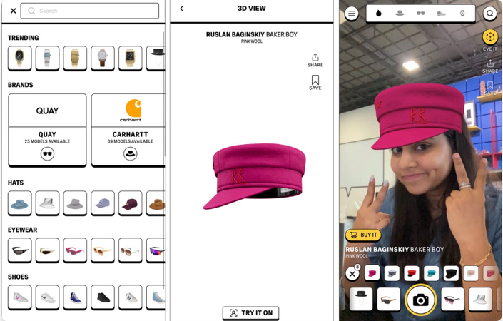 mobile app to try accessories virtually