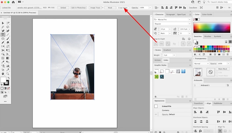 crop image crop image tool illustrator