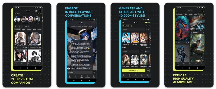 create anime ai art yodayo app