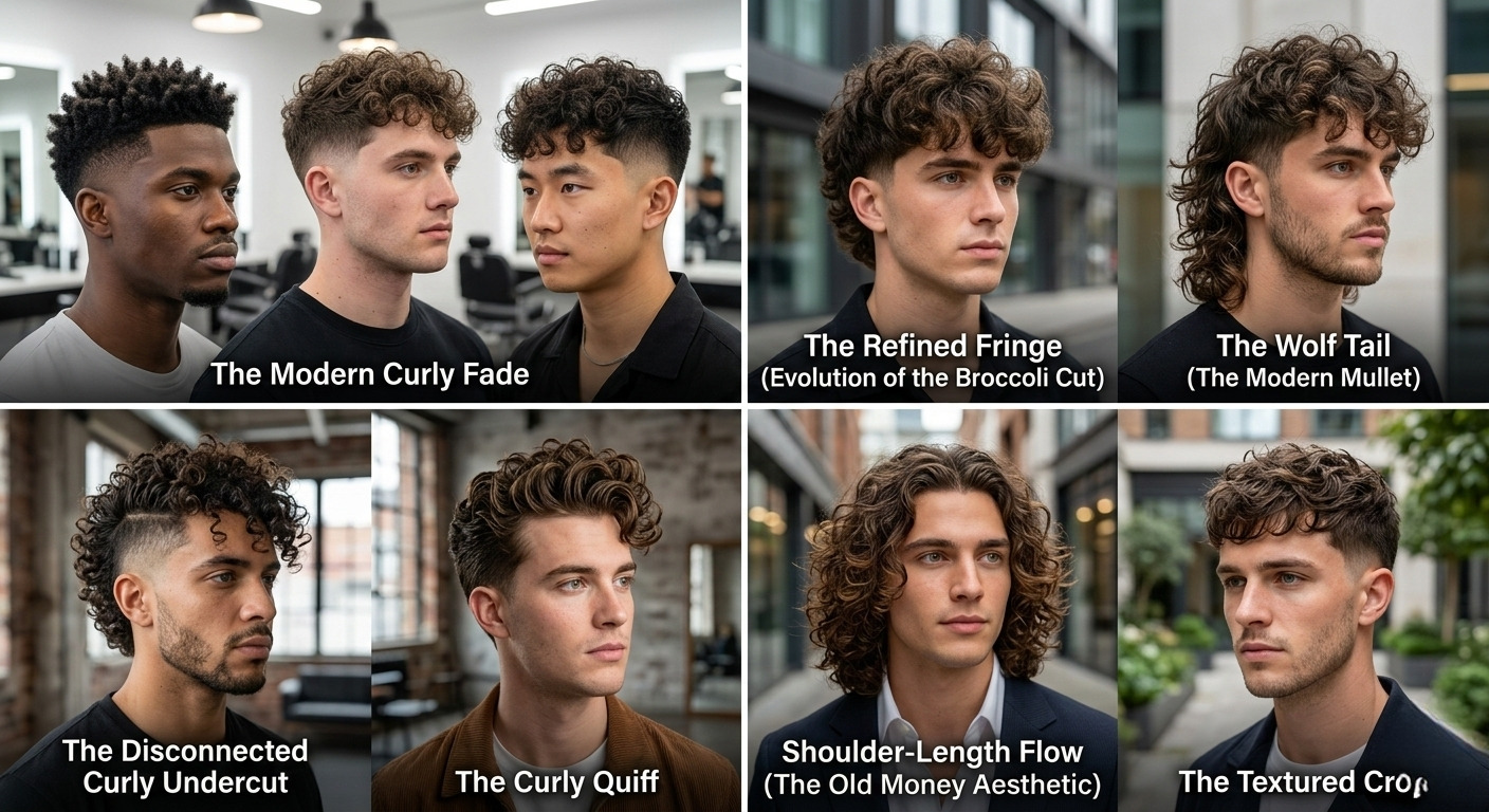various curly hairstyle for men