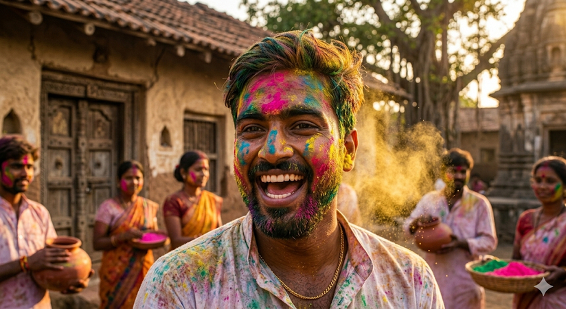 rustic morning holi look