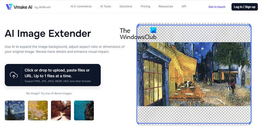 vmake ai image extender for product photos