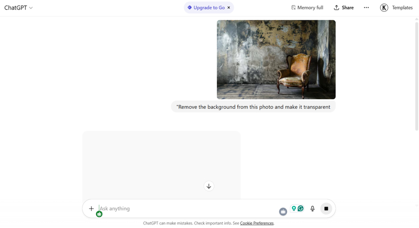 ai processing image and removing background