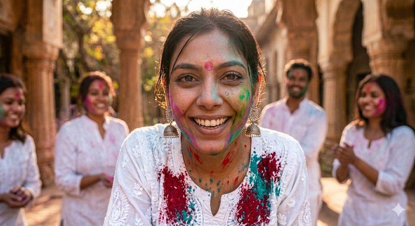 bright white with color stains