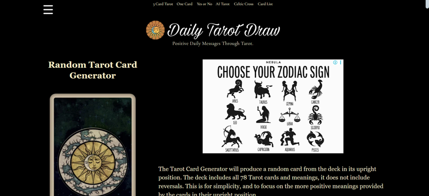3 tarot card generator