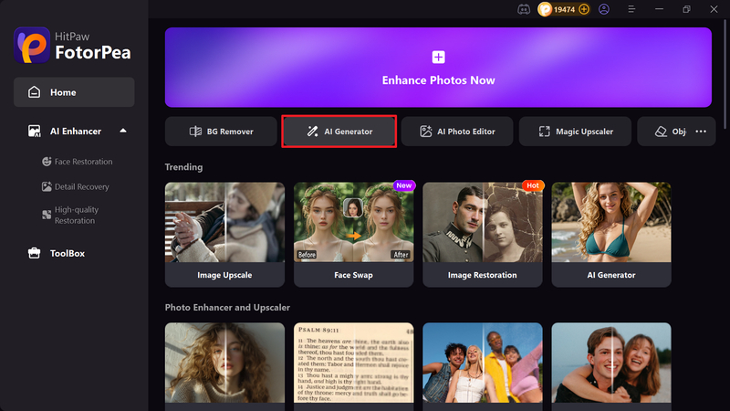 access hitpaw fotorpea ai generator