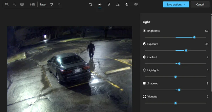 adjusting light and color settings