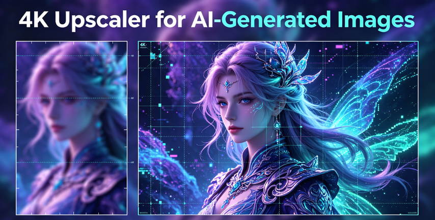 AI-generated image 4K upscaling guide visual