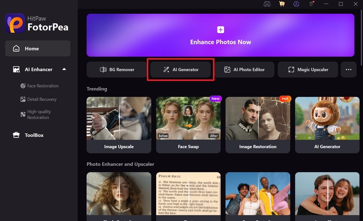 launch fotorpea ai generate cartoon people