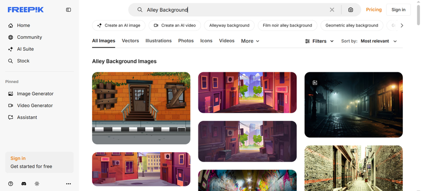 alley background ai freepik