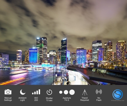 camera aperture settings for nighttime images