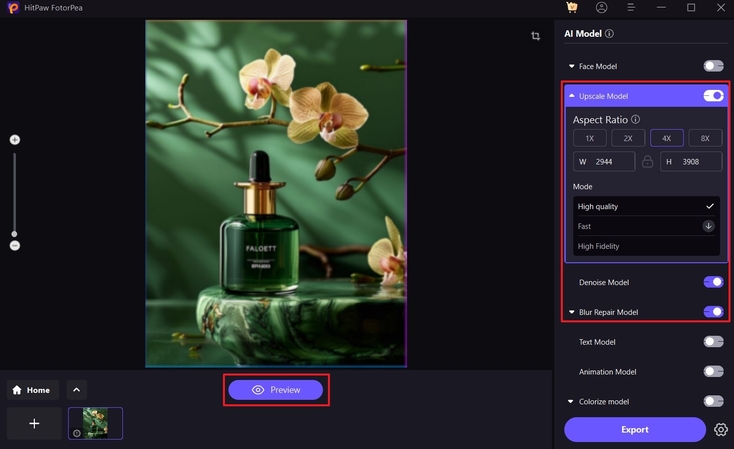 upscale ai model and view results