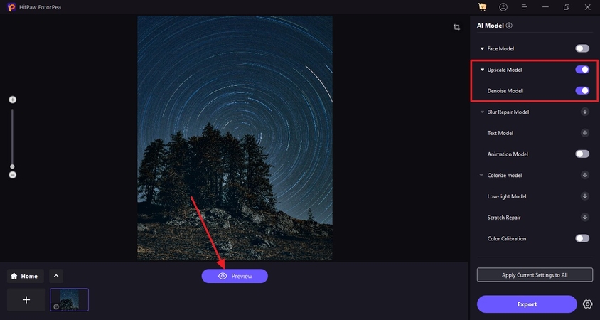 enhance with upscale ai model