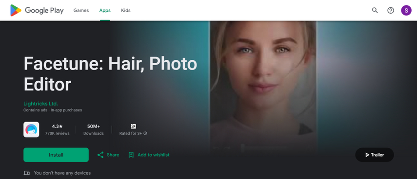 beardless filter app with facetune