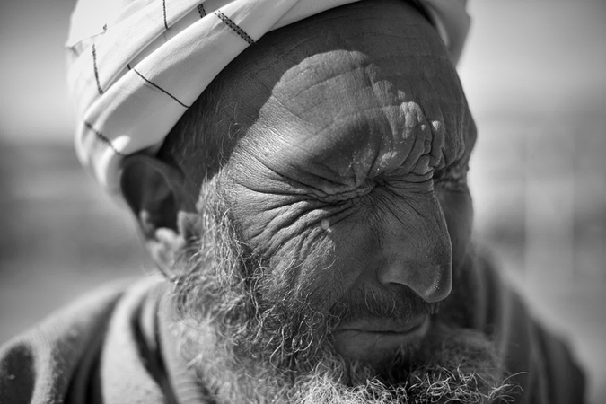 black and white portrait of a man