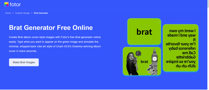 brat font generator with fotor