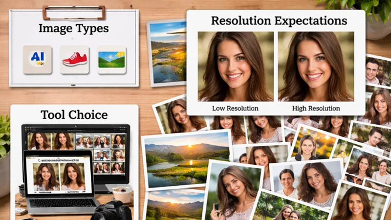 bulk image upscaler multiple photos collection