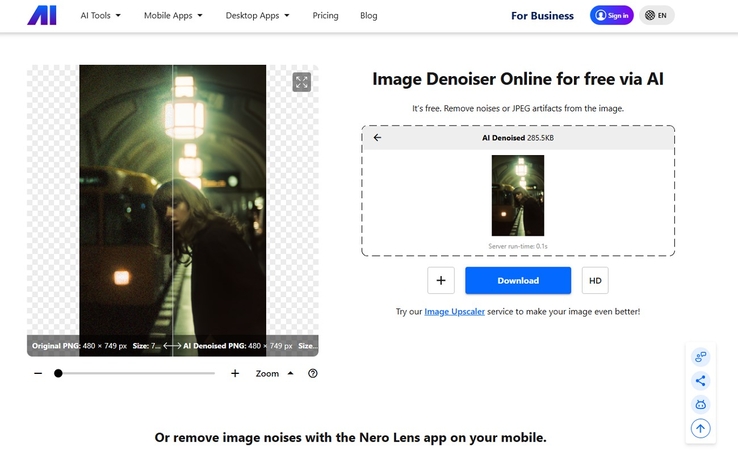 remove canon r10 noise with nero ai