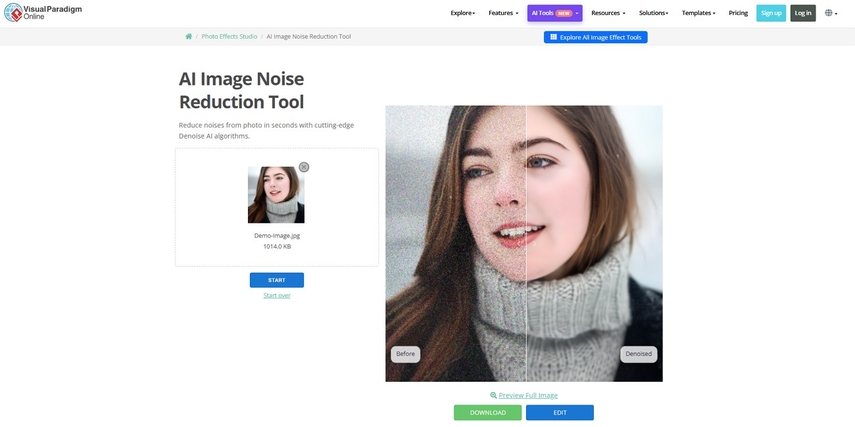 use visual paradigm photo noise reduction