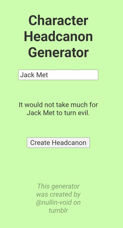 character headcanon generator
