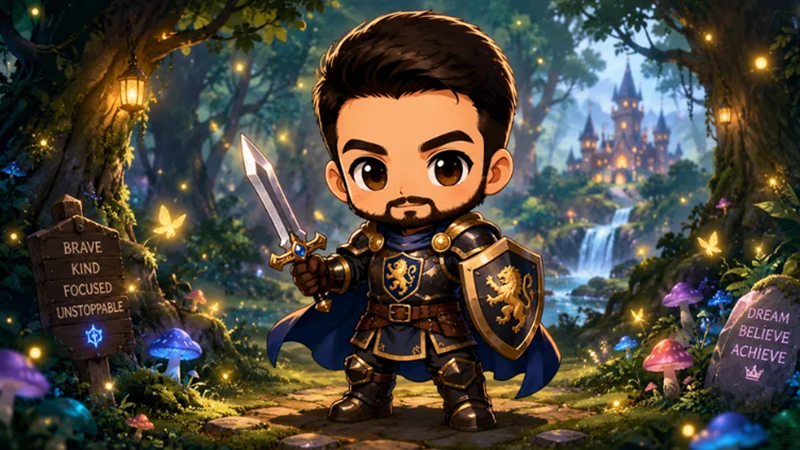 fantasy warrior chibi cartoon