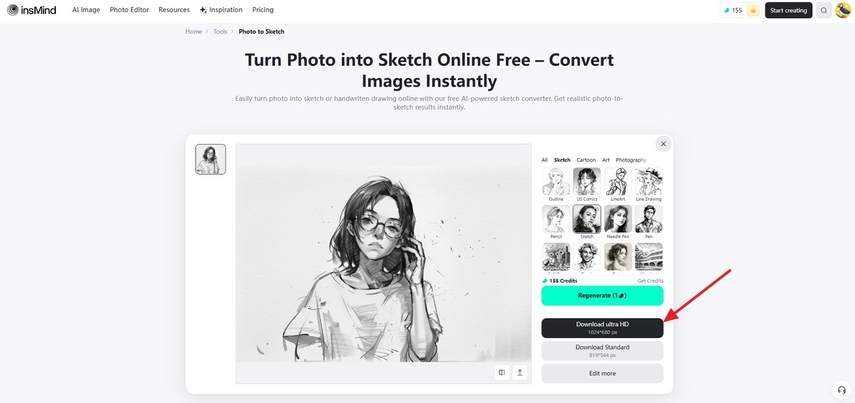 photos to sketch download results