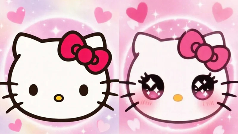 classic hello kitty pfp with red bow