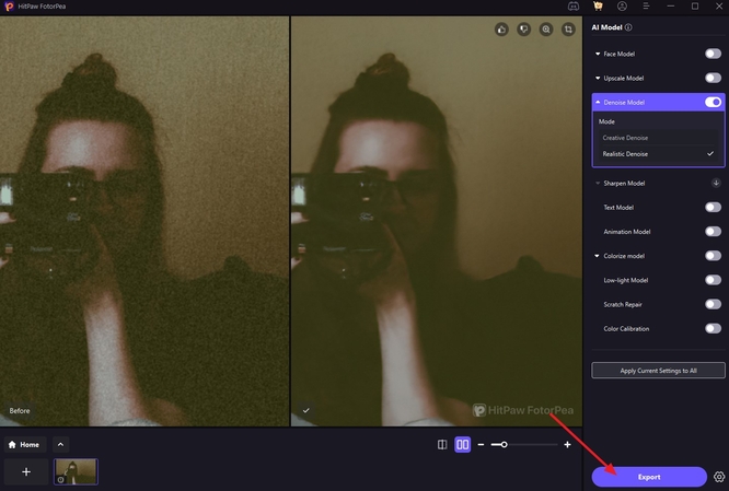 export enhanced image to device